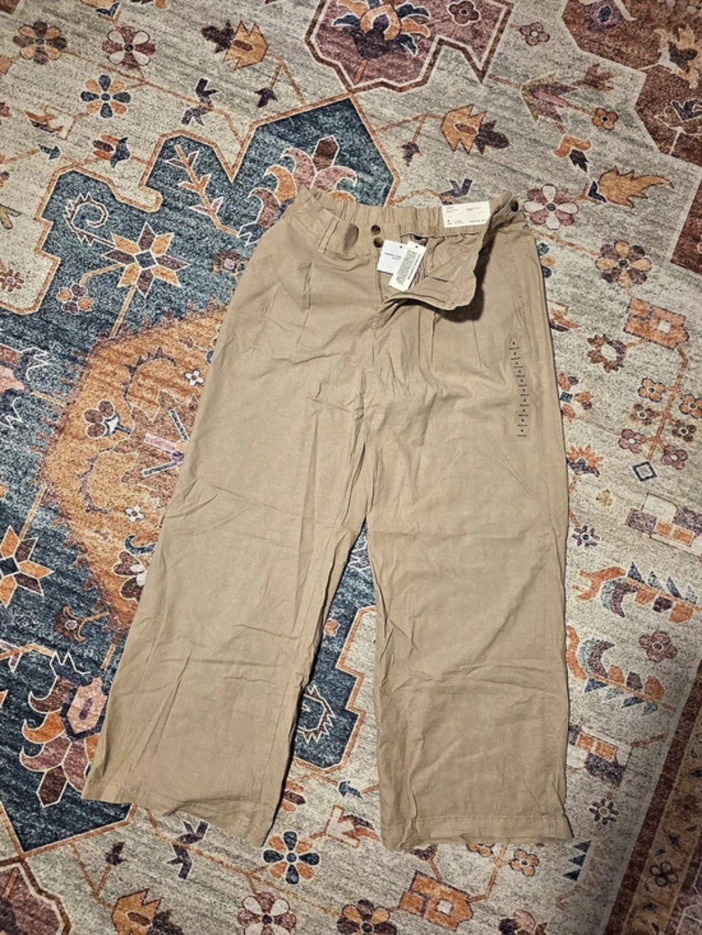 American Eagle Pant Straight Leg Tan Size 4 NWT
